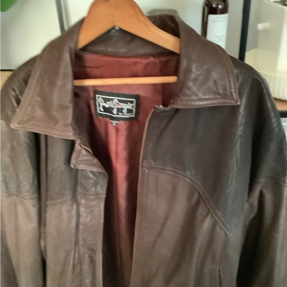 Gino di giorgio Rich Brown Leather Jacket look at tag - Picture 4 of 6